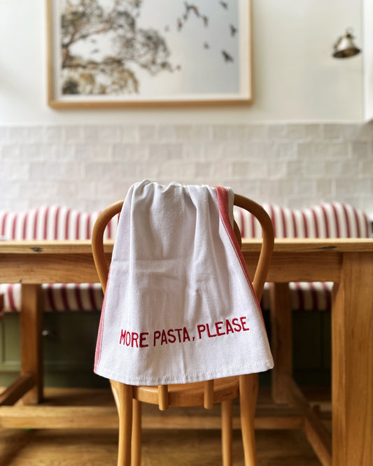 "MORE PASTA, PLEASE" Tea Towel