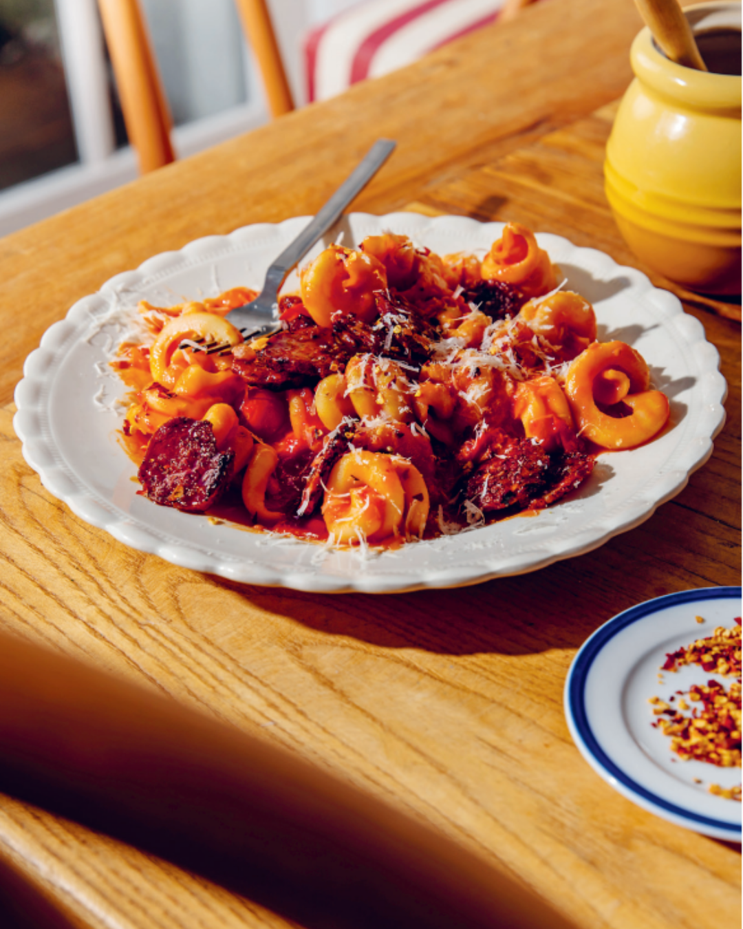 Crispy Salami and Honey Diavolo Pasta